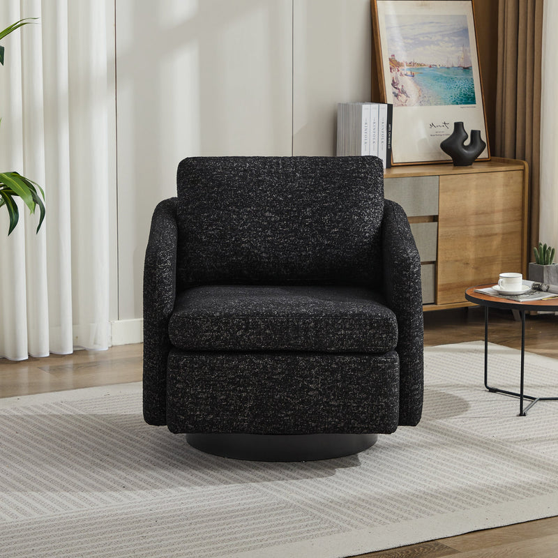 31.5"W  Comfy Round Swivel Accent Chair-2