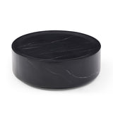Round Black Marble Fiberglass Coffee Table-1