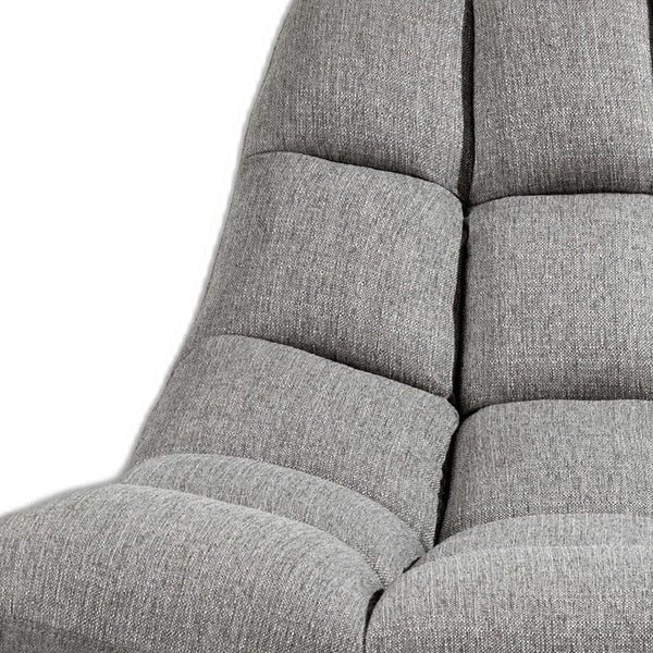 40" Gray and Silver Upholstered Tufted Butterfly Chair-1
