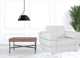 48" White Italian Leather Arm Chair-5