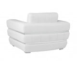 48" White Italian Leather Arm Chair-2