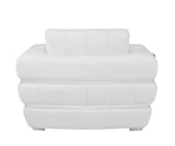 48" White Italian Leather Arm Chair-3