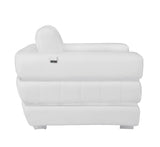 48" White Italian Leather Arm Chair-4