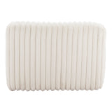 39" Cream Faux Fur And Upholstered Tufted Lounge Chair-4
