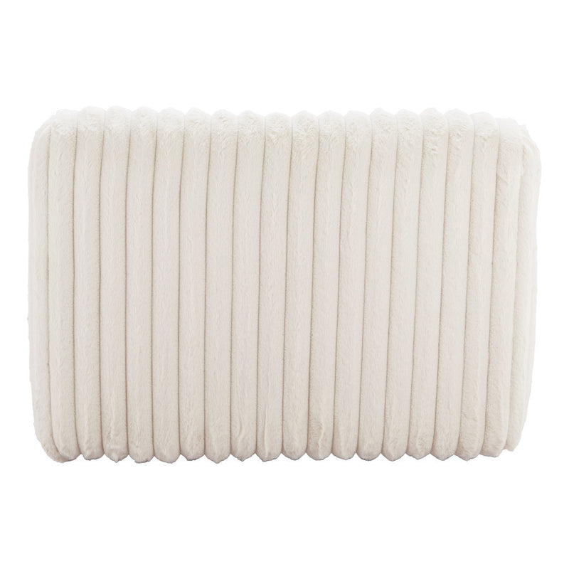 39" Cream Faux Fur And Upholstered Tufted Lounge Chair-4