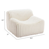 39" Cream Faux Fur And Upholstered Tufted Lounge Chair-8