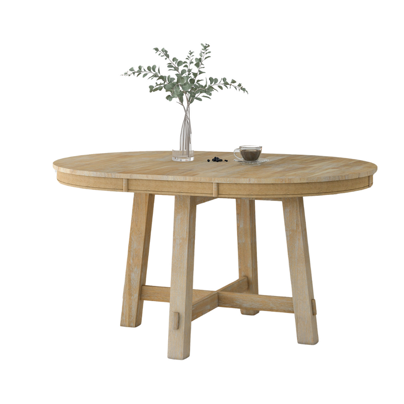 Farmhouse Round Extendable Dining Table-0