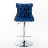 Set of 2  Swivel Velvet Barstools-2