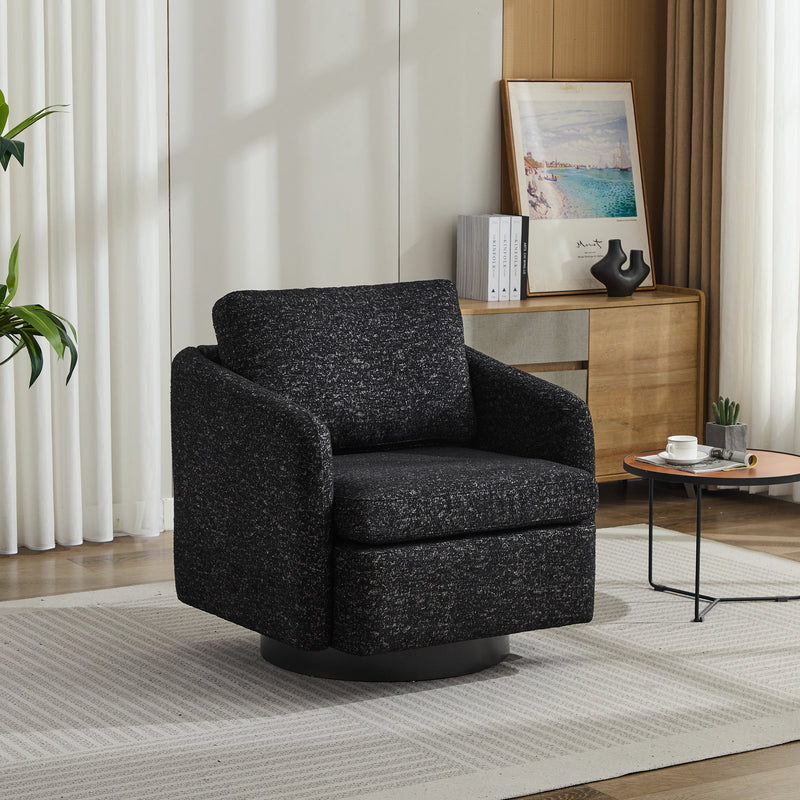 31.5"W  Comfy Round Swivel Accent Chair-1